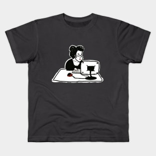 accountant. businesswoman. plump cute funny young woman Kids T-Shirt